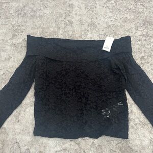 Long Sleeve Off the Shoulder Black